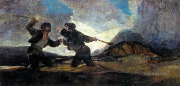 Francisco goya Painting - Lucha con garrotes Francisco de Goya